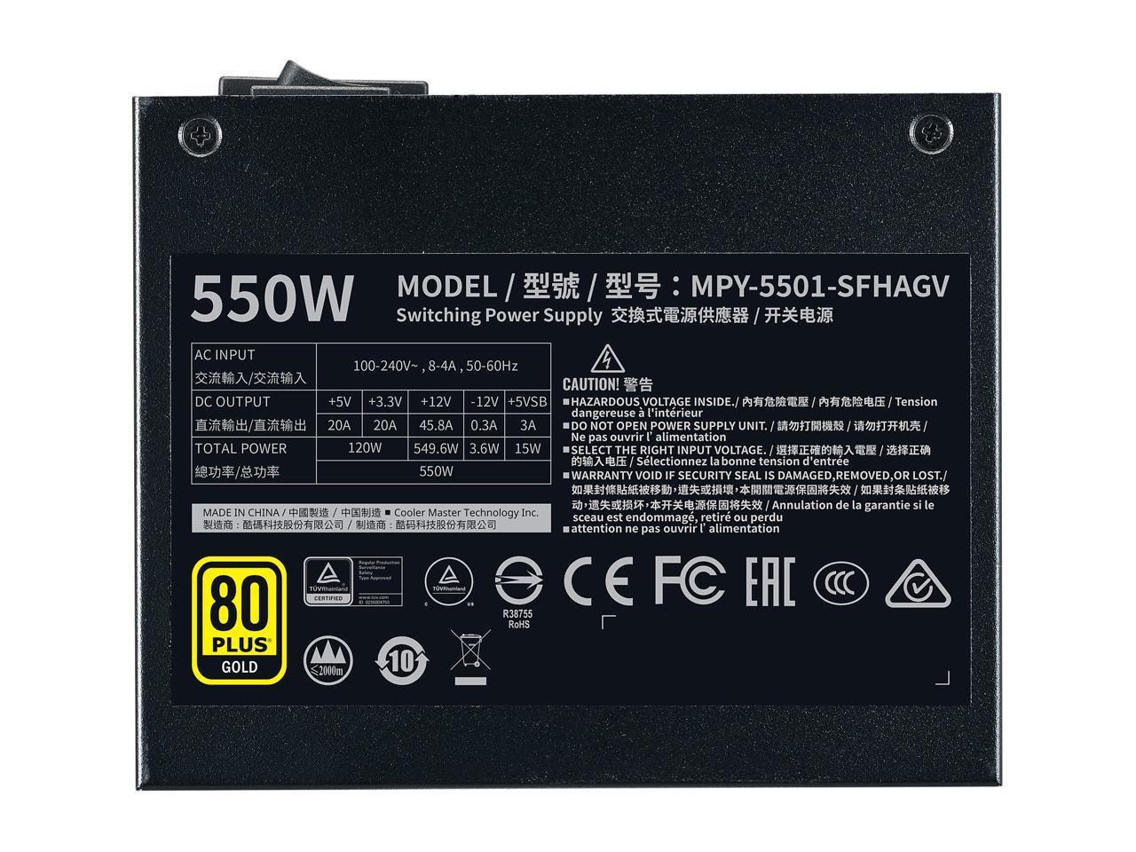 COOLER MASTER V550 SFX GOLD 550W FULL MODULAR thumbnail 9