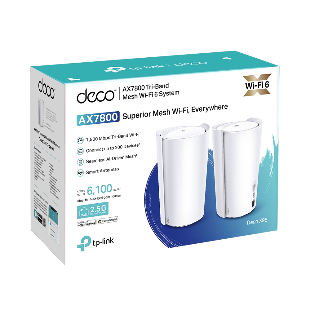 TP-LINK DECO X95 AX7800 MESH WIFI SYSTEM (1-PACK) thumbnail 7
