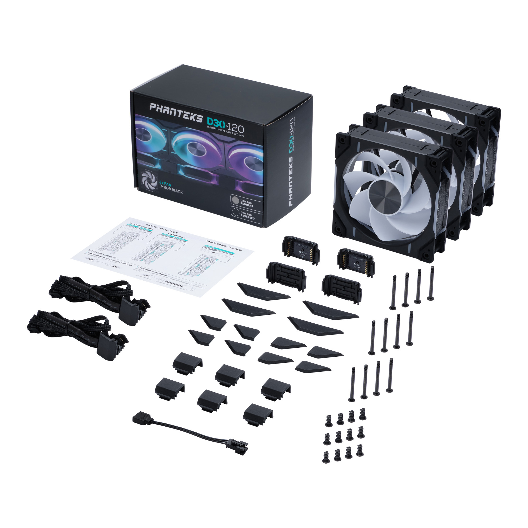 PHANTEKS D30 120MM PWM FAN REVERSED DRGB BLACK (3-PACK) thumbnail 12