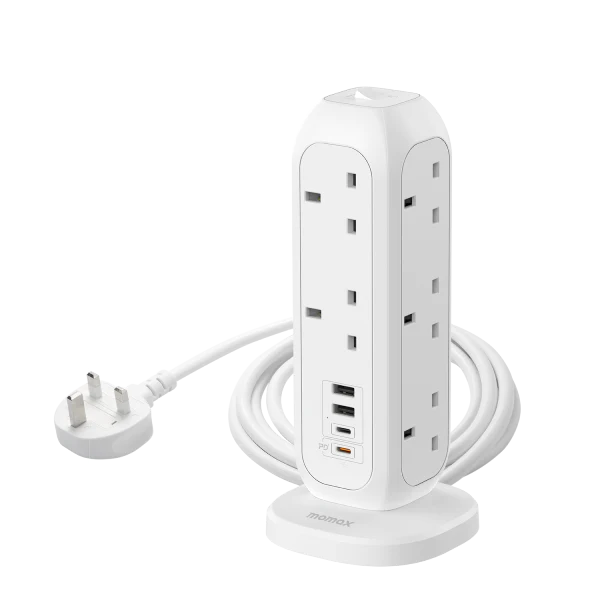 MOMAX OnePlug PD20W 11位排插+4位快充USB拖板 WH thumbnail 2