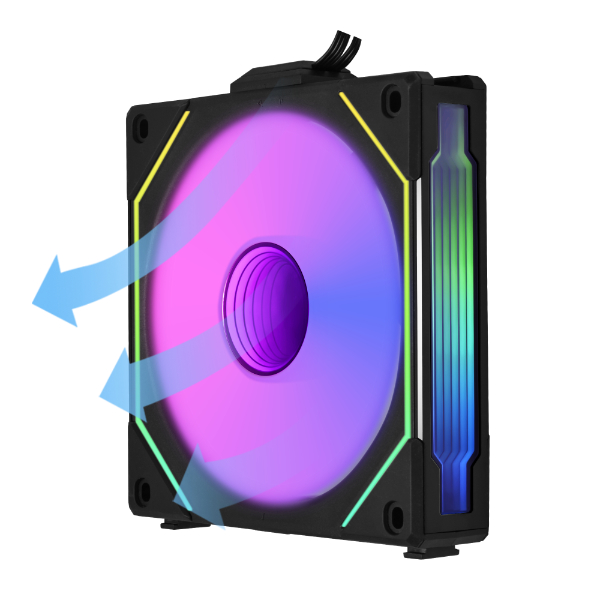 LIAN LI 120MM UNI FAN REVERSE SL INFINITY 120*1 BLACK thumbnail 5