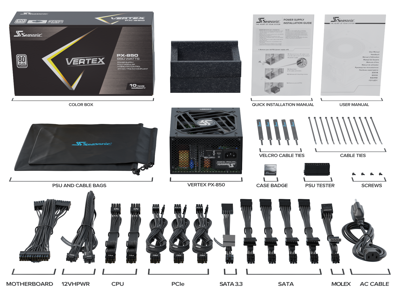 VERTEX 80PLUS PLATINUM PX850 850W PSU