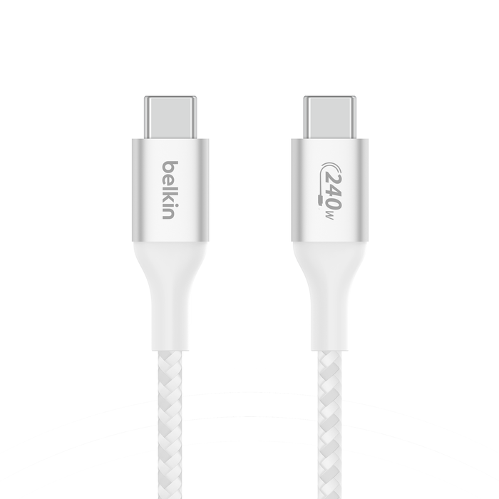 240W BRAIDED C-C CABLE 2M WHITE