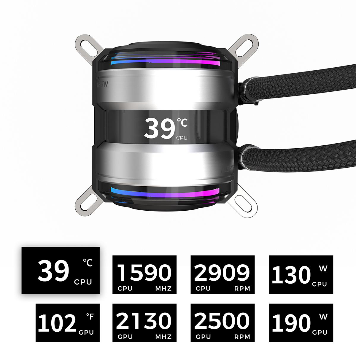 ALSEYE I360 RGB WATER COOLING BLACK thumbnail 2