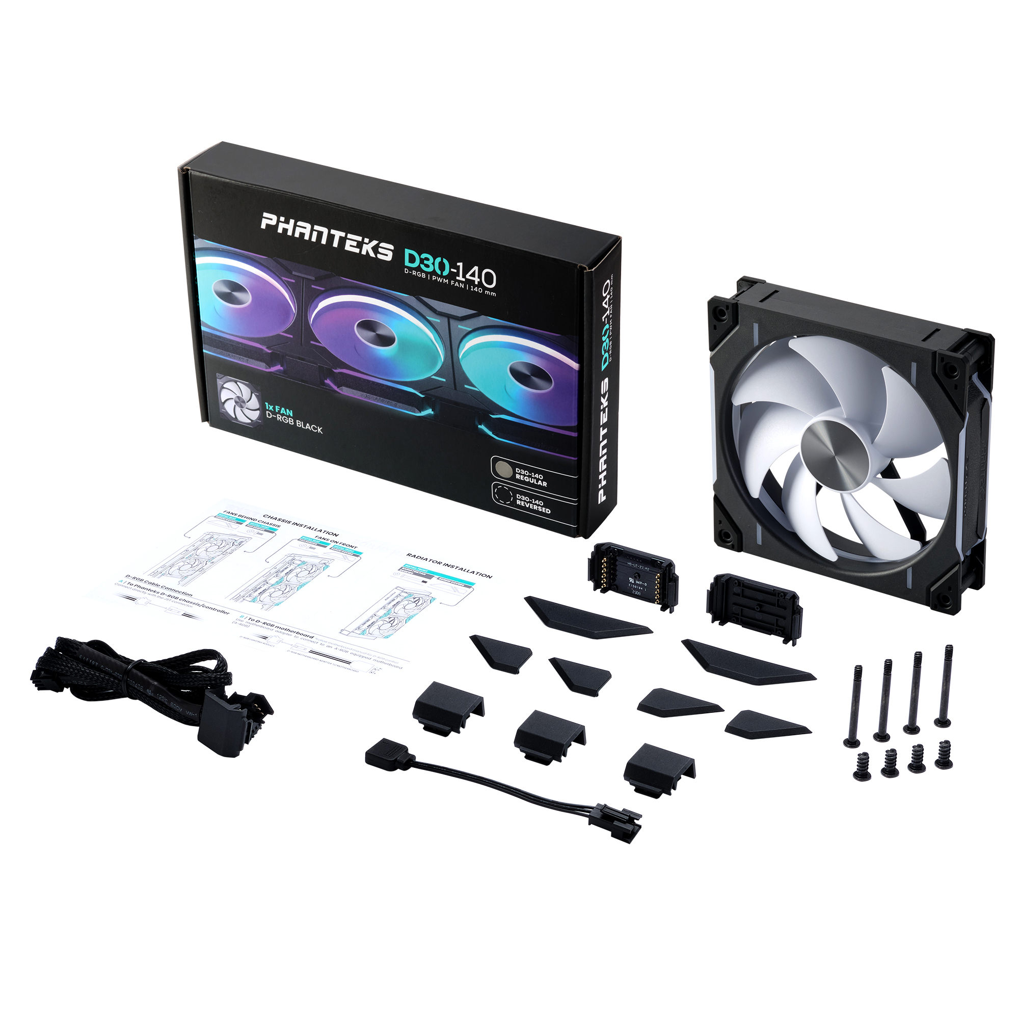 PHANTEKS D30 140MM PWM FAN REGULAR DRGB BLACK (1-PACK) thumbnail 12