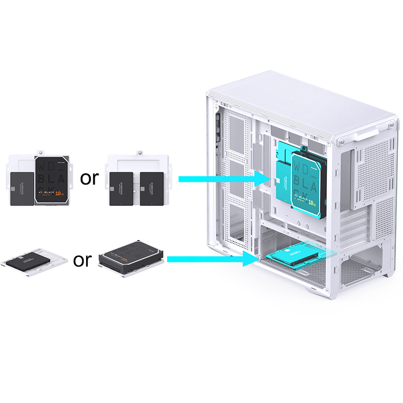JONSBO D301 M-ATX WINDOWS SIDE CASE W/TYPE-C WHITE thumbnail 3