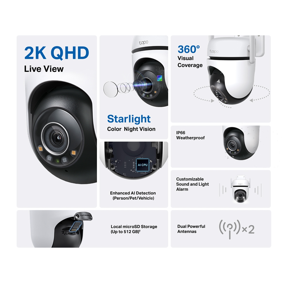 TP-LINK TAPO C520WS OUTDOOR PAN/TILT SECURITY WIFI CAMERA thumbnail 2