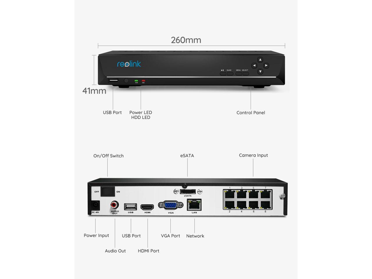 REOLINK Reolink RLN8-410 8-Channel PoE NVR for 24/7 Rec thumbnail 3