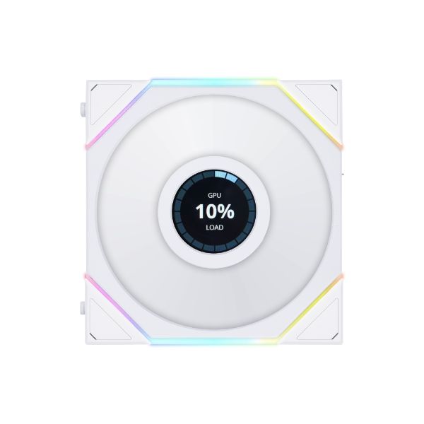 LIAN LI 120MM UNI REGULAR FAN 12TL LCD WHITE (3-PACK) thumbnail 3