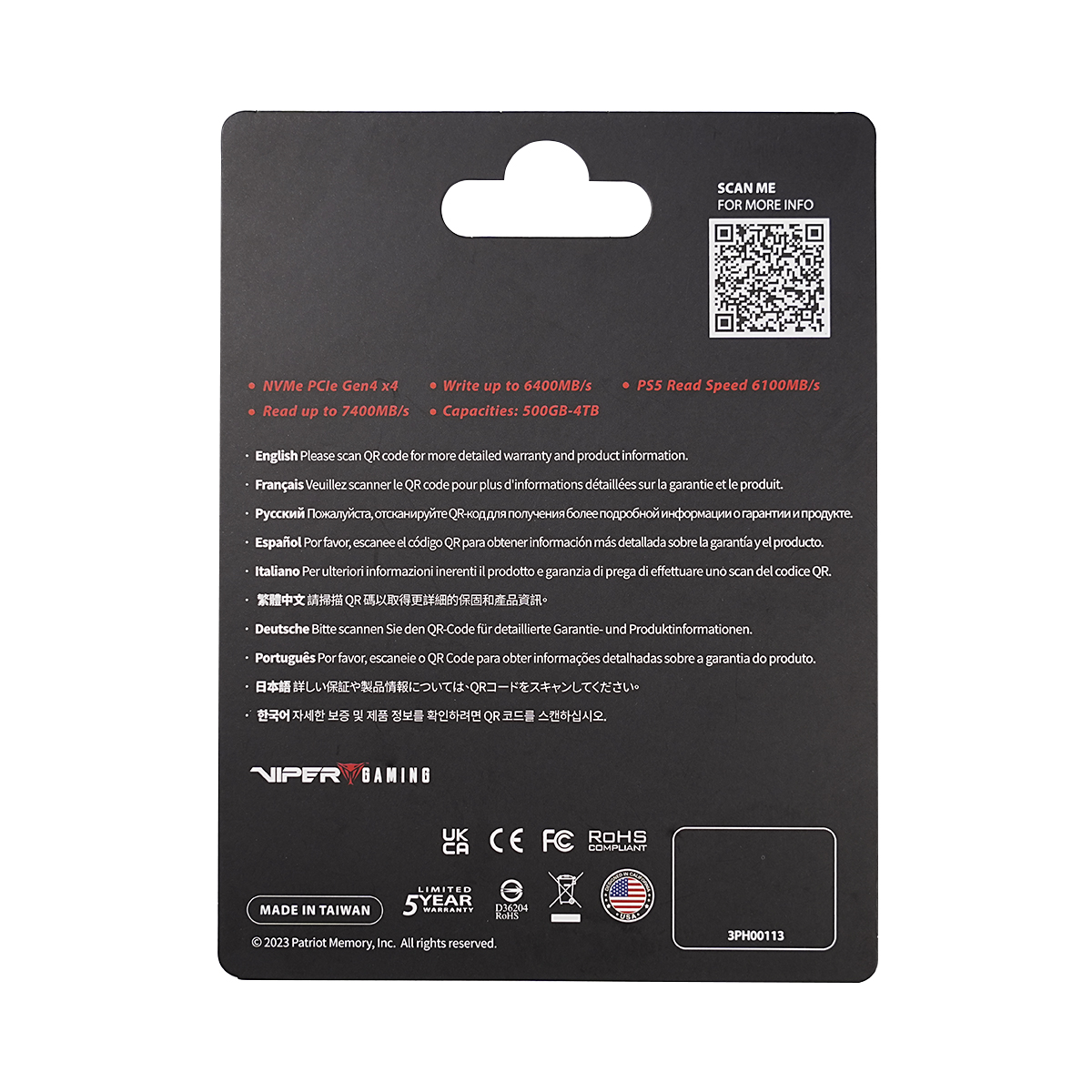 VP4300 Lite M.2 PCIe Gen4 x4 Gaming SSD 4TB