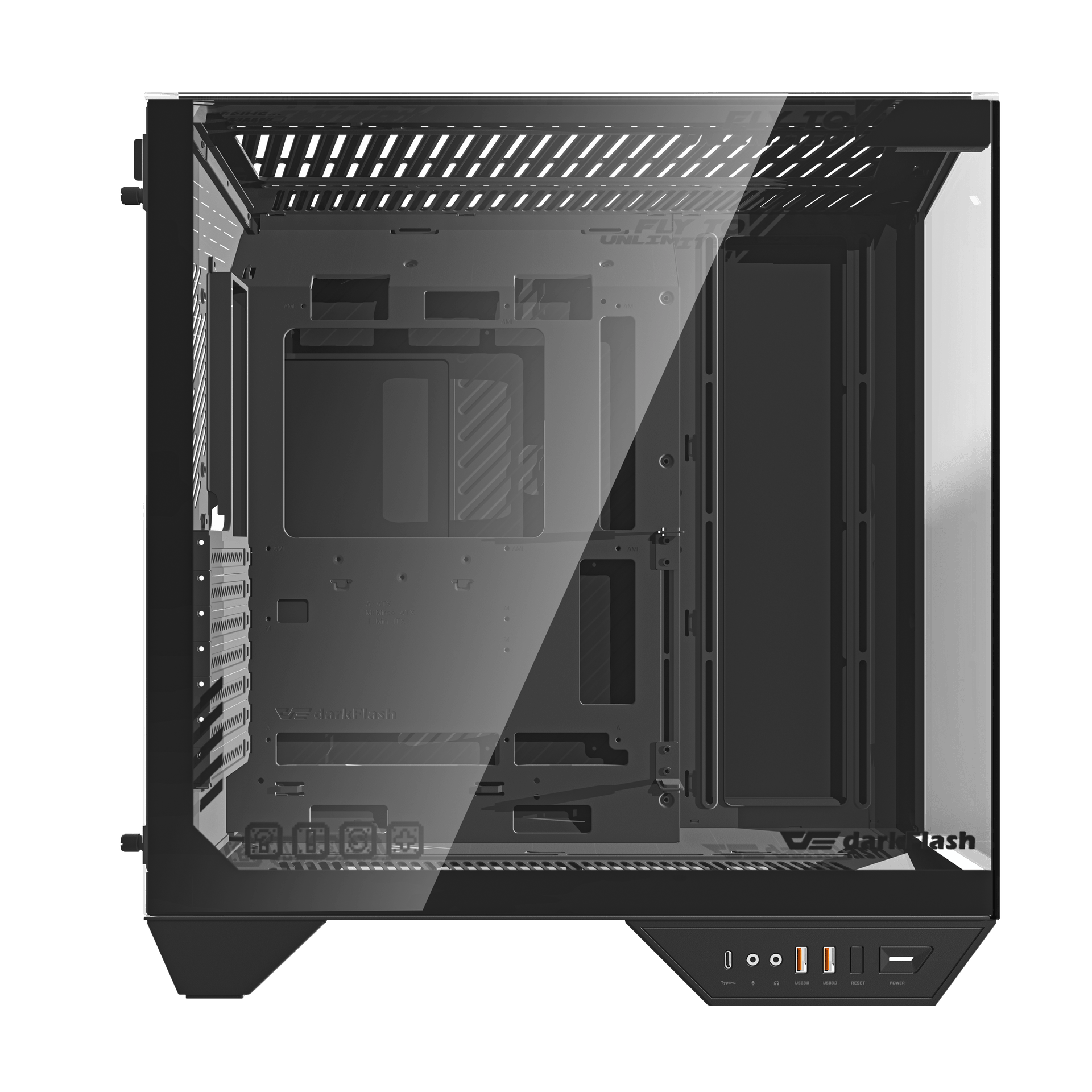 DARKFLASH DY470 WITH 4 ARGB FANS ATX CASE BLACK thumbnail 3