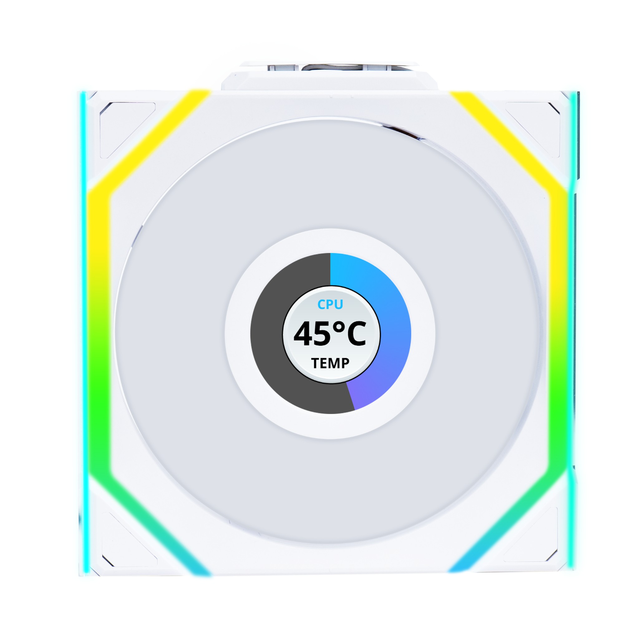 LIAN LI 120MM UNI FAN R12SL LCD REVERSE WIRELESS WH(3PACK) thumbnail 3