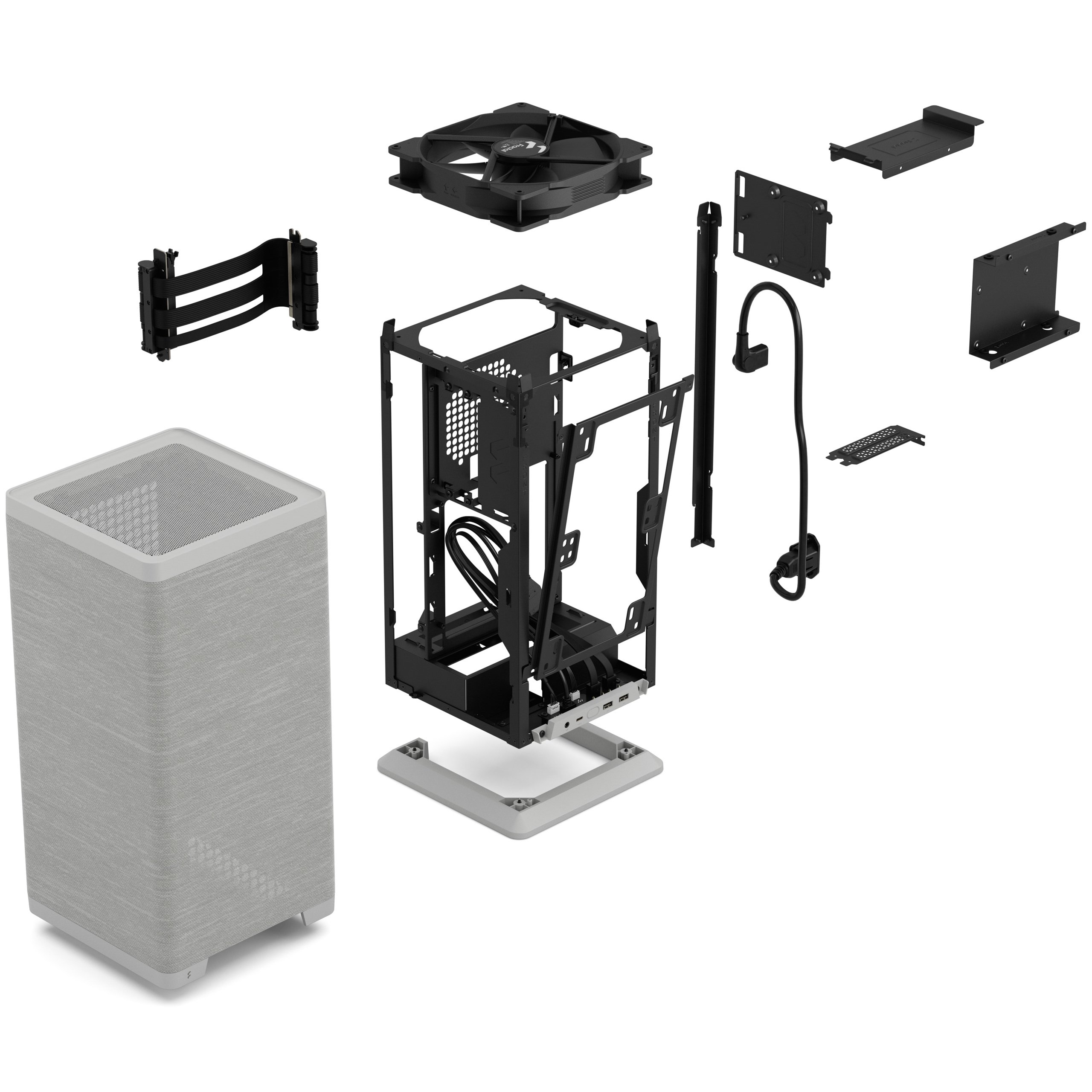 FRACTAL DESIGN MOOD LIGHT GRAY MINI-ITX CASE thumbnail 2