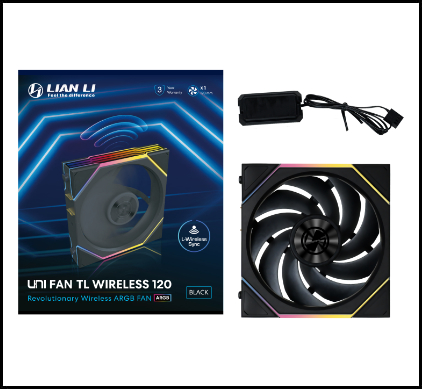 LIAN LI 120MM UNI FAN 12TL LCD WIRELESS BLACK (1PACK) thumbnail 2