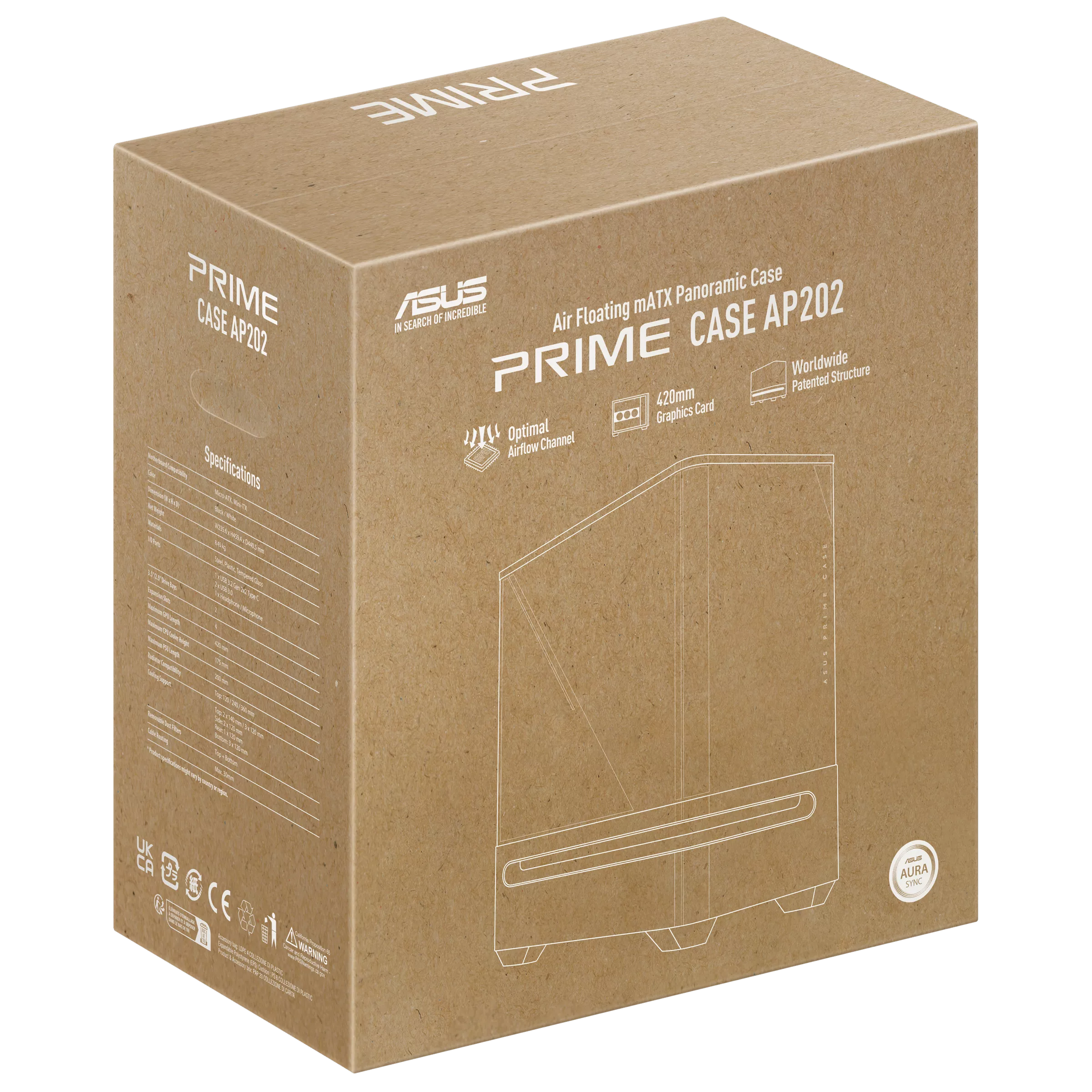 ASUS PRIME AP202 TG MATX CASE WHITE thumbnail 20