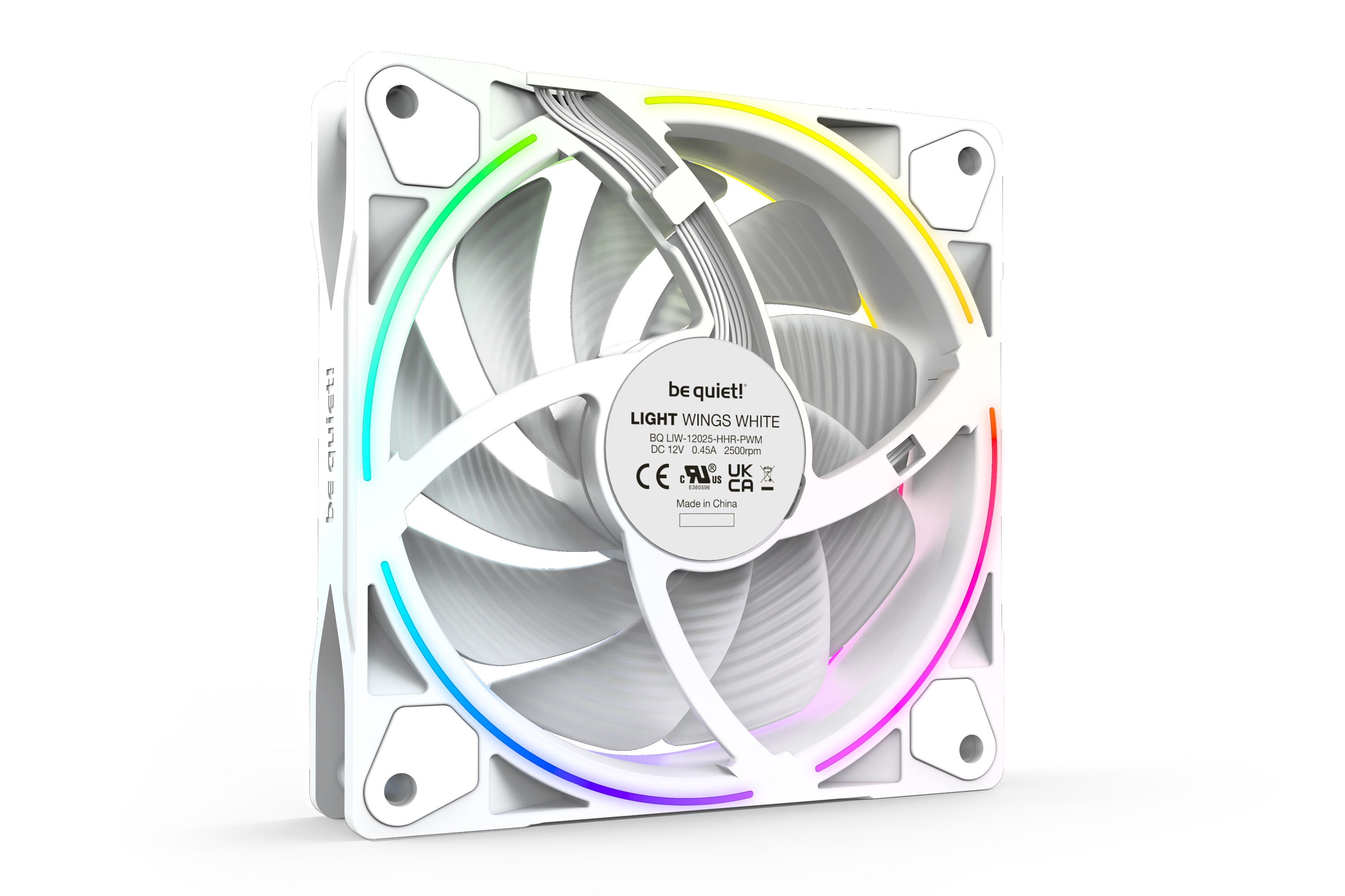 BE QUIET! LIGHT WINGS 120MM PWM HIGH-SPEED 3PK WHITE (BL101) thumbnail 2