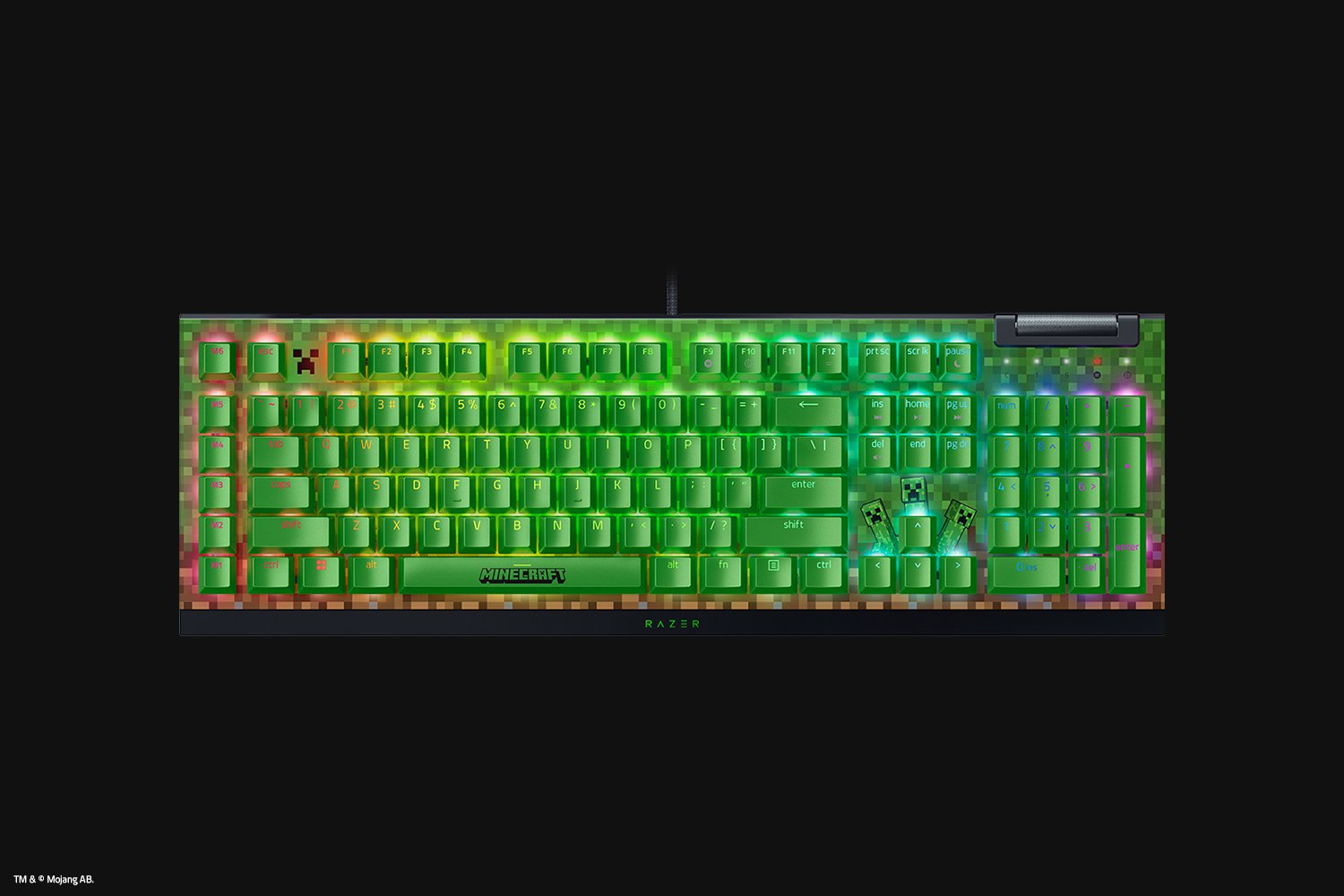RAZER BLACKWIDOW V4 X GREEN MINECRAFT EDITION thumbnail 4