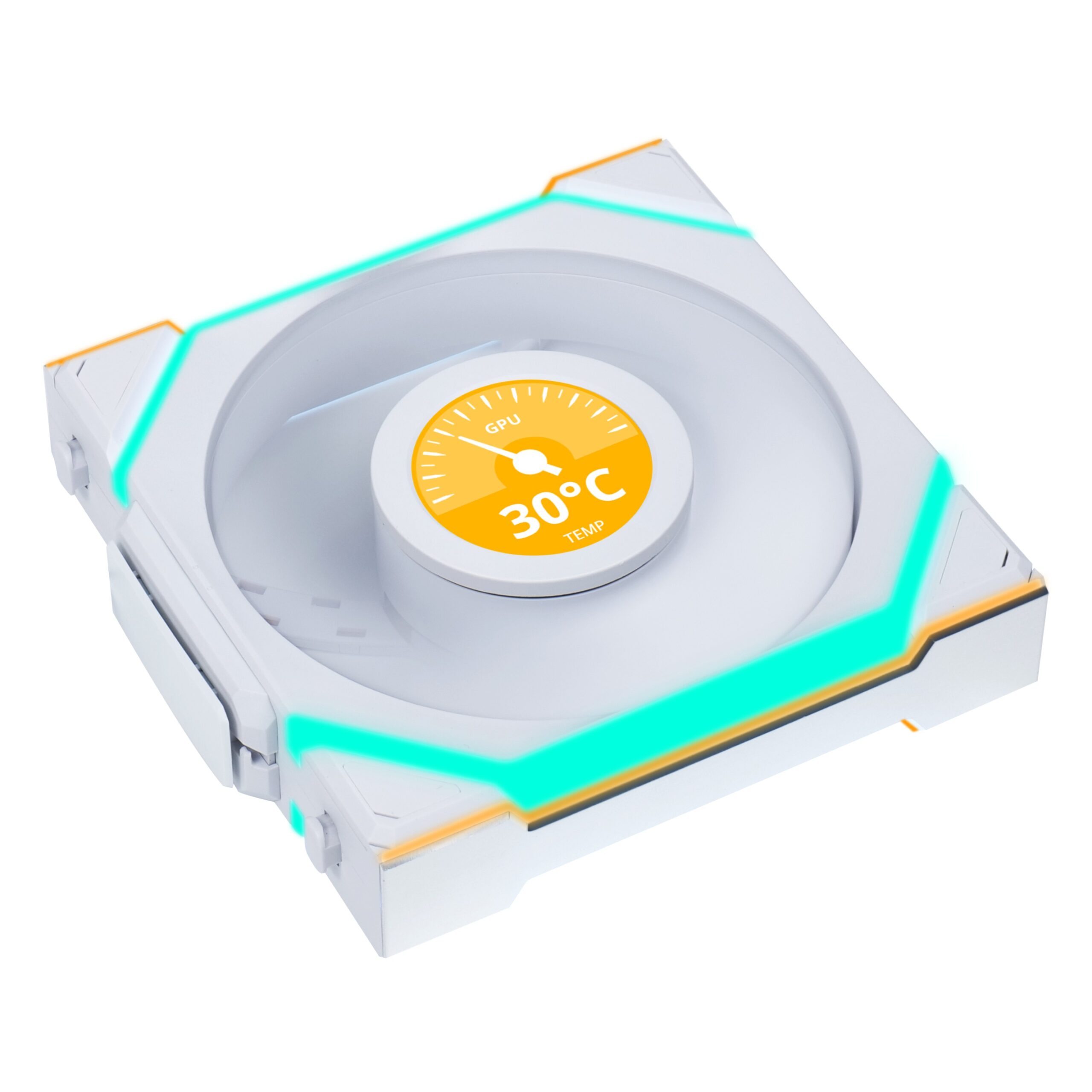 LIAN LI 120MM UNI FAN 12SL LCD WIRELESS WHITE (1PACK) thumbnail 2