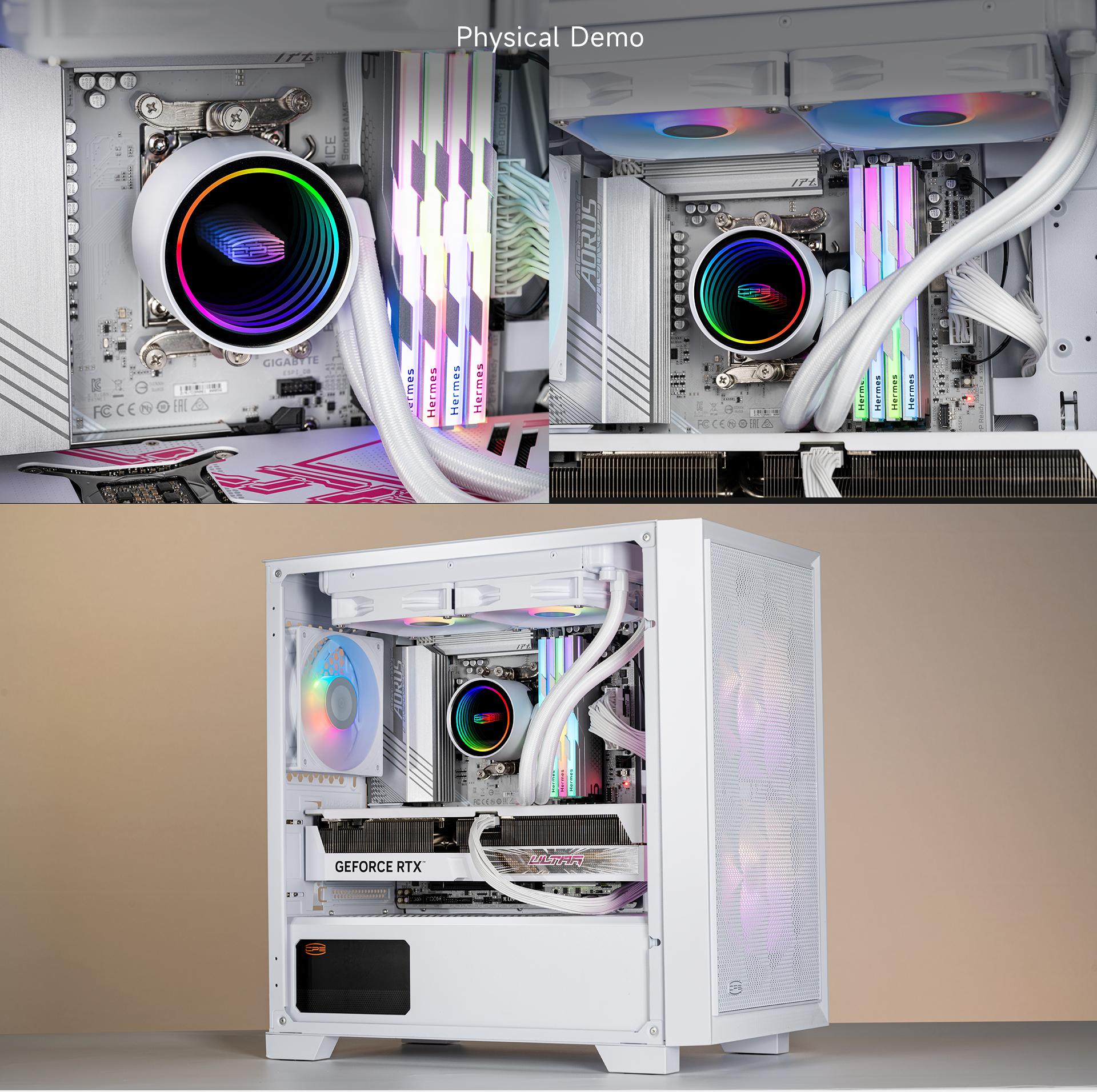 PC COOLER DA240 ARGB HIGH PERFORMANCE AIO CPU COOLING WHITE thumbnail 6