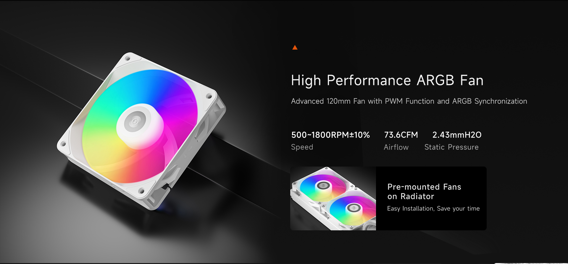 PC COOLER DA240 ARGB HIGH PERFORMANCE AIO CPU COOLING WHITE thumbnail 10
