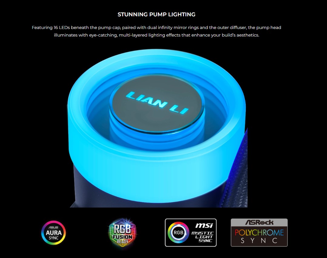 LIAN LI GALAHAD II LITE 240R AIO CPU WATER COOLER BLACK thumbnail 4