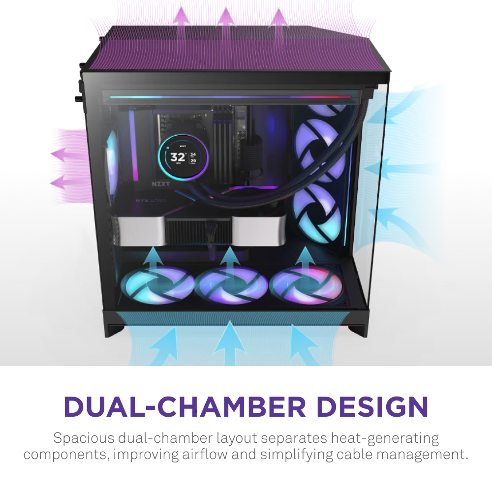 NZXT H9 FLOW RGB V2 EDITION (2025) ALL BLACK thumbnail 10