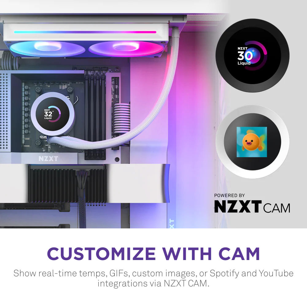 NZXT KRAKEN PLUS 240 RGB V2 240MM AIO WHITE thumbnail 4