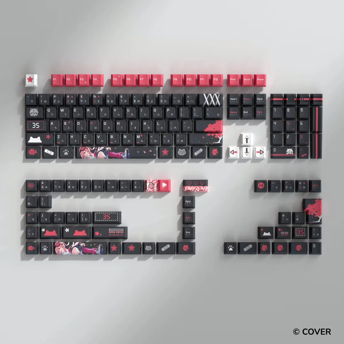 HYTE Sakura Miko Keycap Set and Desk Pad Bundle(BLACK) thumbnail 2