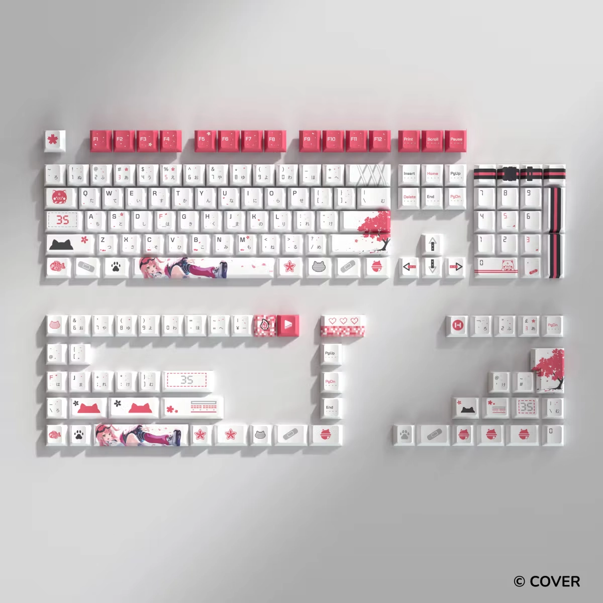 HYTE Sakura Miko Keycap Set and Desk Pad Bundle(WHITE) thumbnail 2